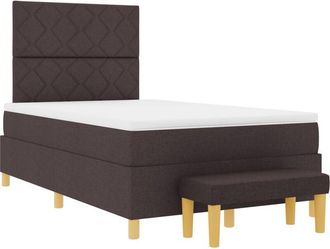 vidaXL Vidaxl - Box Spring Bed with Mattress Dark brown 120 x 190 cm Fabric