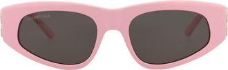 Balenciaga 53mm Rectangle Sunglasses in Pink Silver Grey at Nordstrom Rack