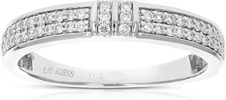 Vir Jewels 1/5 cttw Lab Grown Diamond Wedding Band in Sterling Silver For Women