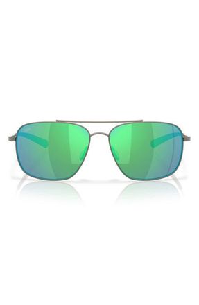 Costa Canaveral 59mm Polarized Mirrored Phantos Sunglasses in Gunmetal /Green Mirror 580G at Nordstrom