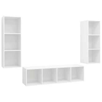 Berkfield Home 3 Piece TV Cabinet Set White Engineered Wood