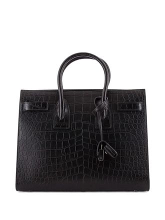 Saint Laurent Sac de Jour NM Bag Crocodile Embossed Leather Small satchel - Black