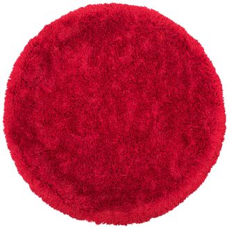 Beliani Beliani - Alfombra Peluda Roja De Pelo Largo Redonda 140 Cm Con Mechones De Algod&oacute;n Cide