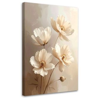 Feeby Cuadro Sobre Lienzo Flores Bot&aacute;nicas Delicadas Beige 70x100