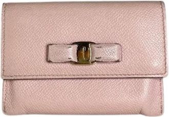 Ferragamo Pre-owned Saffiano Push-Lock Portemonnee - Dames - Vintage Accessoires - Roze - ONE Size - Leer - Vintage