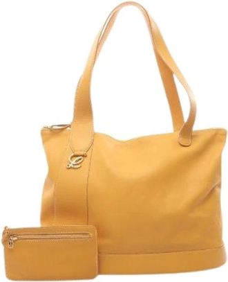 Loewe Pre-owned Tote Bags, female, Yellow, Size: ONE SIZE Pre-owned Leather Tote Bag