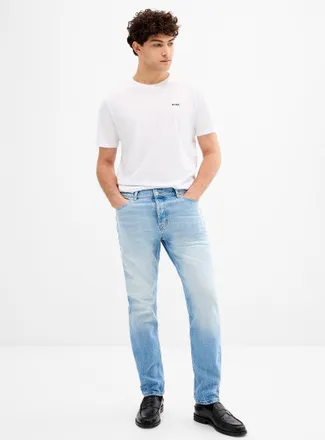 HUGO BOSS Mens Light-blue HUGO 634 jean Tapered fit