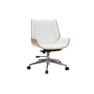 Miliboo Silla De Escritorio Madera Clara Y Blanca Curved