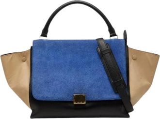 Celine Pre-owned Trapeze 2way bag - Dames - Vintage Handtas - Blauw - ONE Size - Leer - Vintage