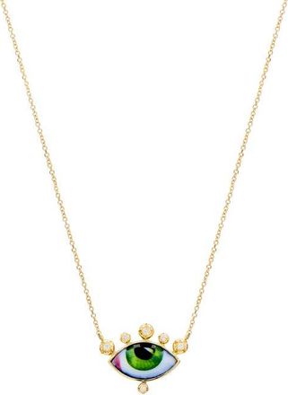 Lito Russe Petit Vert Diamond Pendant Necklace in Green at Nordstrom