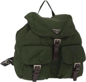 Prada Pre-owned Nylon Rugzak - Dames - Vintage Rugzakken - Groen - ONE Size - Nylon - Vintage