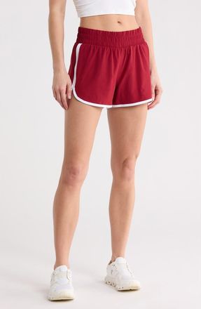90 Degree by Reflex Seraphine Ripstop Running Shorts in Cherry Royale-White at Nordstrom Rack, Size X-Large