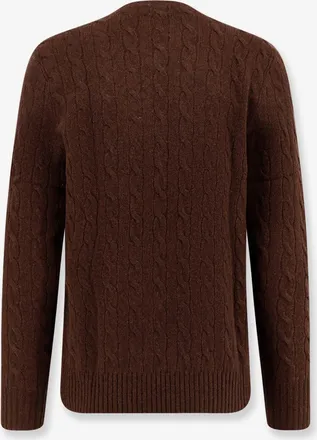 Polo Ralph Lauren Mens Wool And Cashmere Cable Knit Sweater Brown