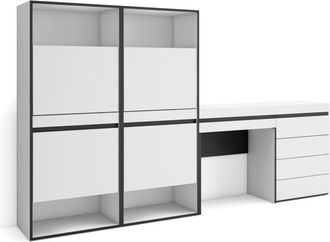 Skraut Home Skraut Home - Zapatero, Armario Zapatos Botas, 247x145x35 Cm, Dormitorio, Habitaci&oacute;n, C&oacute;moda, Cajonera, Tocador, Estilo Moderno, Blanco