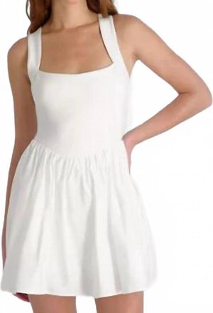 French Connection Cleo Ponte Poplin Mini Dress In Summer White