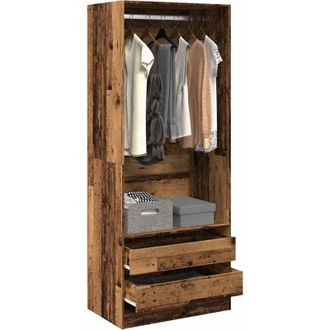 vidaXL Vidaxl - Armadio Legno Antico 80x50x200 cm in Legno Multistrato