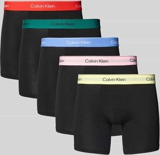 Calvin Klein Underwear Trunks mit elastischem Logo-Bund im 5er-Pack in Black, Größe M
