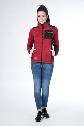 Deproc Strickfleecejacke DEPROC ACTIVE WHITECOURT Waffelfleece WOMEN, Damen, Gr. 36/38 (M), rot, 96% Polyester; 4% Elasthan, figurbetont, mit innenliegendem 