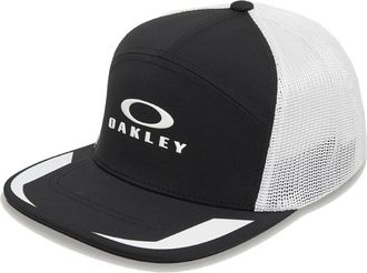 Oakley Mens Podium Trucker Hat, Black/White, X-Large