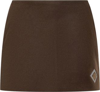 Casablanca Wool Varsity Skirt - Dames - Korte rokken - Bruin - XS - Wol - Rokken