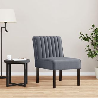 vidaXL Silla Tapizada De Terciopelo Gris Oscuro Vidaxl