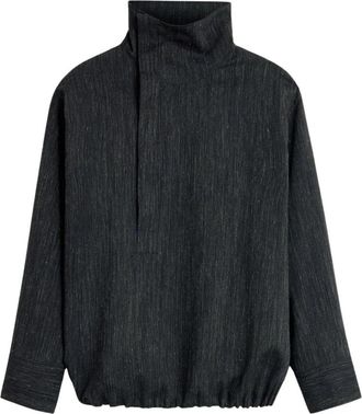 SOEUR Lutece Asymmetrische Smock Top - Dames - Longsleeves - Grijs - 2XS - Katoen - Tops
