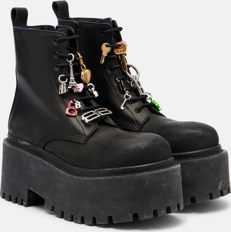 Balenciaga Embellished leather platform combat boots