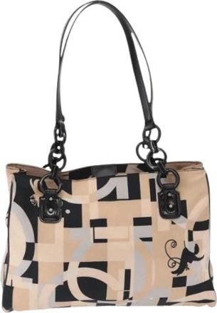 Ferragamo Pre-owned Shoulder Bags, female, Beige, Size: ONE SIZE Pre-owned Satin Shoulder Bag