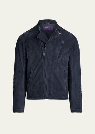 Ralph Lauren Purple Label Mens Suede Moto Jacket