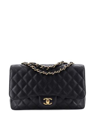 Chanel Classic Single Flap Bag Quilted Caviar Jumbo shoulder bag - Nero
