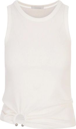 Paco Rabanne Witte Tanktop met Ringdetail - Dames - Tops zonder mouwen - Wit - S - Tops