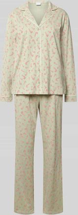 Lascana Pyjama mit Reverskragen Modell X-MAS in Hellgruen, Größe 32-34