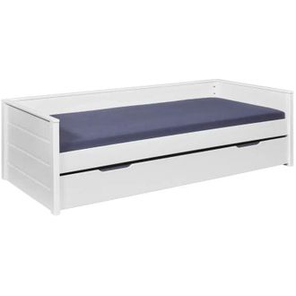 ebuy24 Inter Link Letto funzionale Letto per bambini Letto singolo Letto contenitore Letto con cassetto 2 letti 90x200 cm Pino massiccio Bianco Dream the