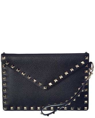 Valentino Rockstud Grainy Leather Pouch