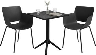 Clp Conjunto De Muebles De Jardin Norva Con 2 Sillas Negro