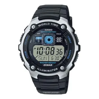Casio Waterproof Quartz Sports Shockproof Mens SilverBlack Digital AE-2000W-1A