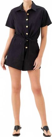 Fifteen Twenty Womens Daliah Short Sleeve Romper In Black 2F71201