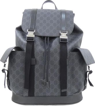 Gucci Black Gg Supreme Backpack (Pre-Owned)
