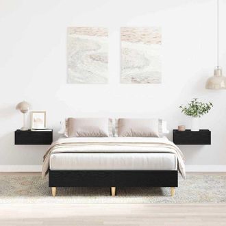 vidaXL Struttura del letto Rovere nero 120 x 190 cm Legno multistrato - Vidaxl