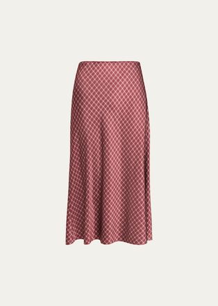Vince Ombr&ecirc; Plaid Slip Skirt