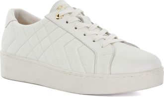 Dune London Ladies EGENT Quilted Platform Sole Lace-Up Trainers Size UK 3 White