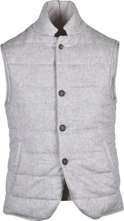 Eleventy Grey Silk Cashmere Flannel Vest