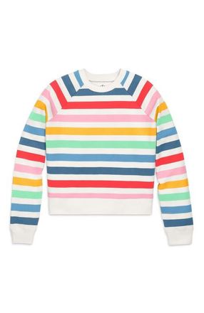 primary Womens Fit 24/7 Sweatshirt in Blossom Clementine Stripe at Nordstrom, Size X-Small
