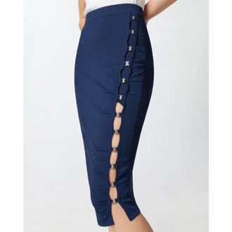 Pinko Midi Rokken - Dames - Midirokken - Blauw - S - Leer - Rokken
