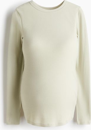 H&M MAMA Geripptes Jerseyshirt - Green