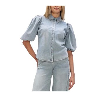 Janice Overhemden, Dames, Blauw, XL, Katoen, Lars Blouse