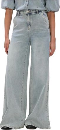 Janice Dexter Wide Jeans - Dames - Loose Fit Jeans - Blauw - W30 - Katoen - Jeans