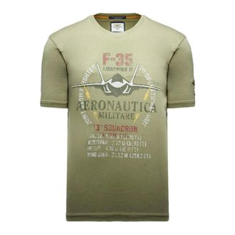 Aeronautica Aeronautica Militare, T-Shirts, male, Green, Size: 2XL T-Shirt Ts2536Uj00641