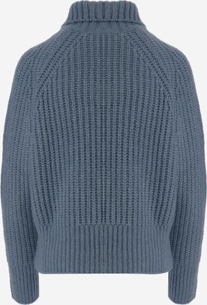 Allude Womens Sweater Cashmere And Silk Light Blue