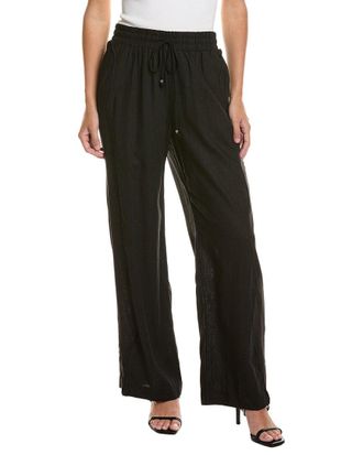 CeCe by Cynthia Steffe Cece Wavy Tapered Linen-Blend Pant